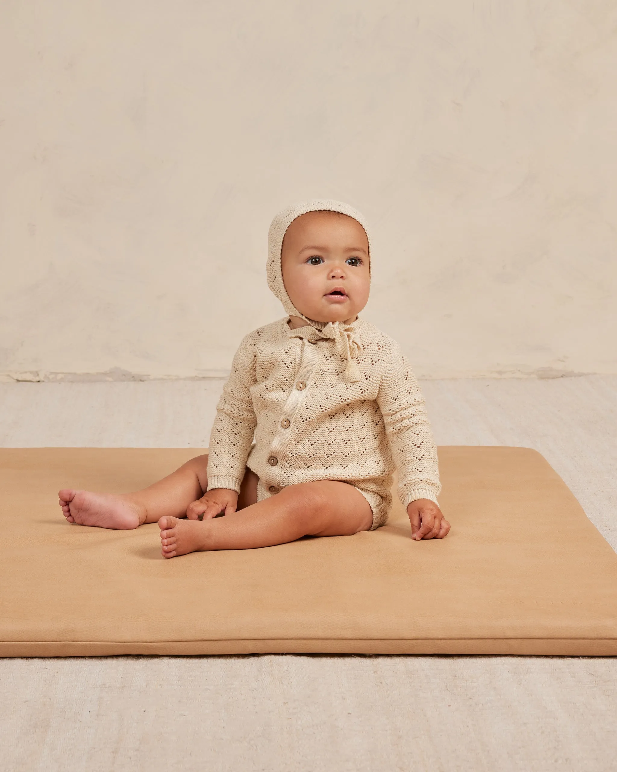 The Scalloped Cardigan by Quincy Mae - Natural - BABY