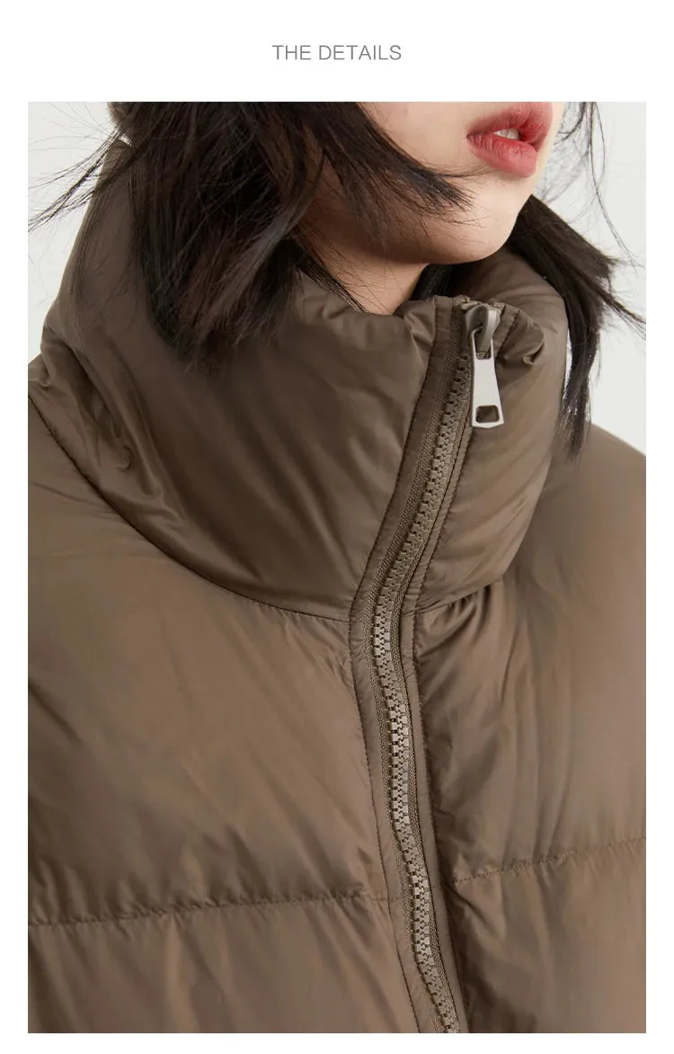 Warm Chic Long Thick Puffer Jacket Autumn Coat Knee Length Jacket