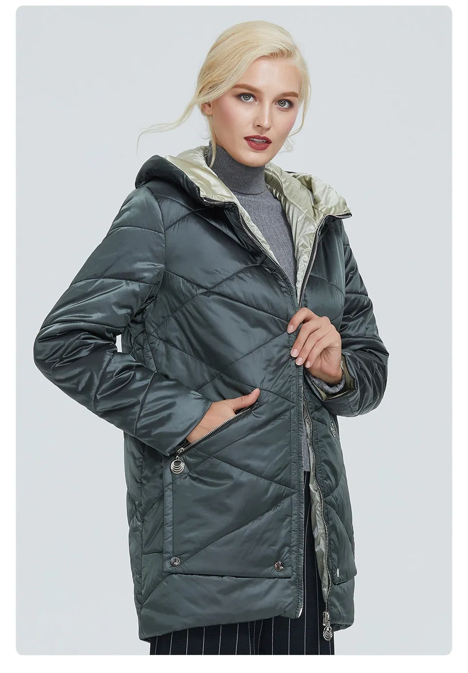 Waterproof fabric with cap design thick cotton Puffer warm parka Winter Jacket