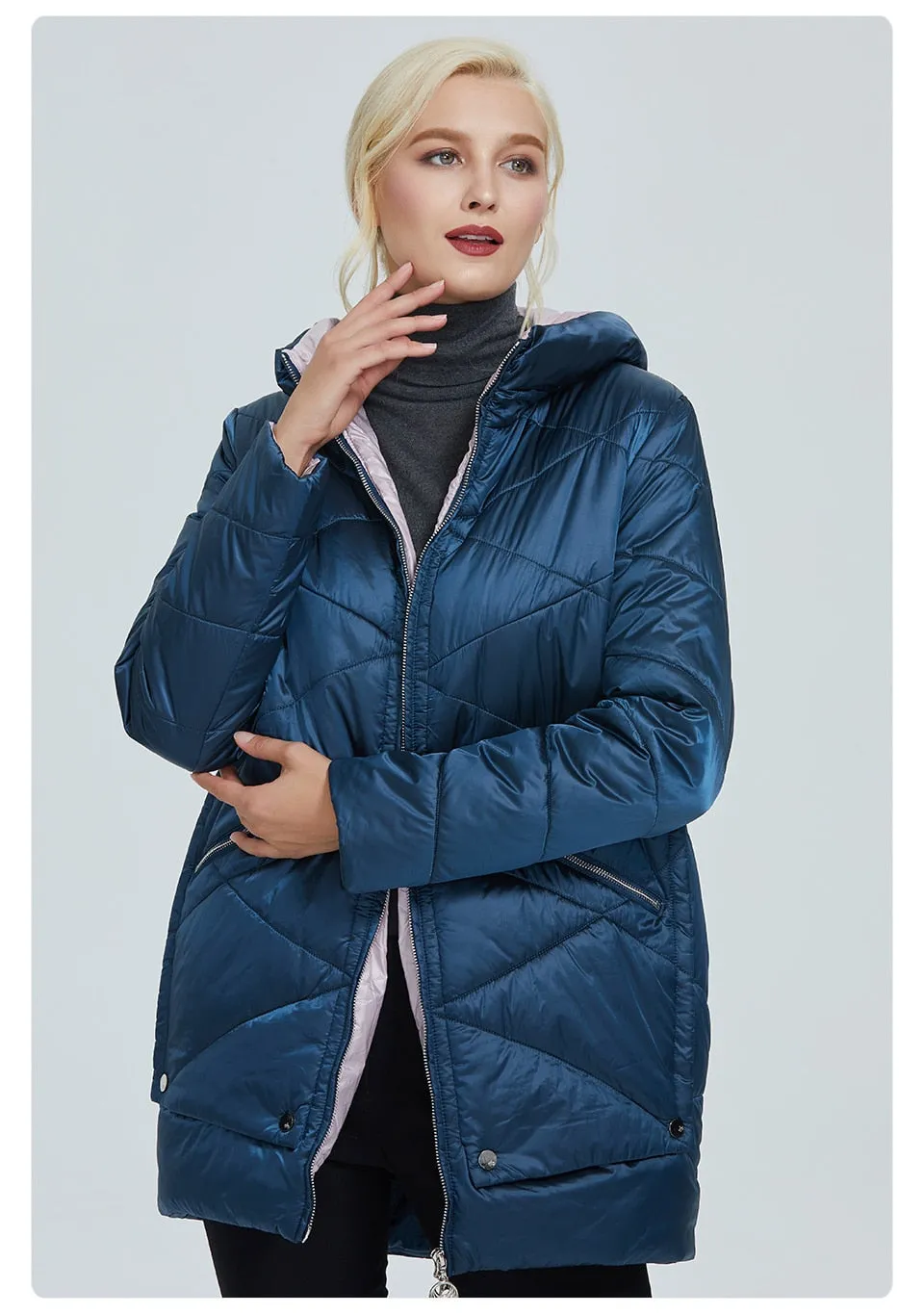 Waterproof fabric with cap design thick cotton Puffer warm parka Winter Jacket