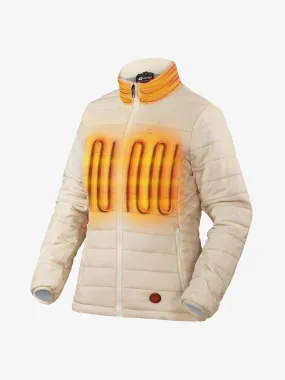 Women's 13W Heated Puffer Jacket with HeatSync  - Oat - FINAL SALE